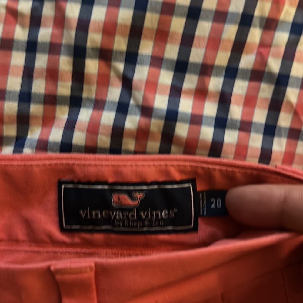 Vineyard Vines checkered Whale Shirt XS and Pink Breaker Shorts 28’ - Picture 3 of 4
